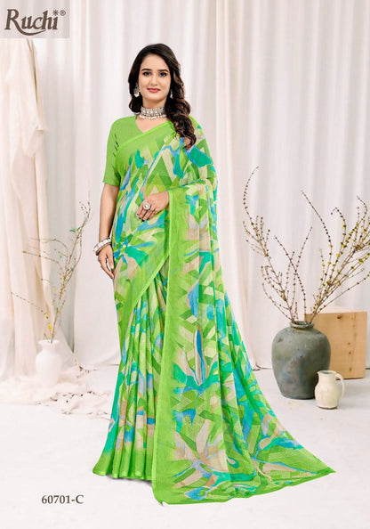 Star Chiffon 222 Ruchi Chiffon Sarees Wholesale Rate