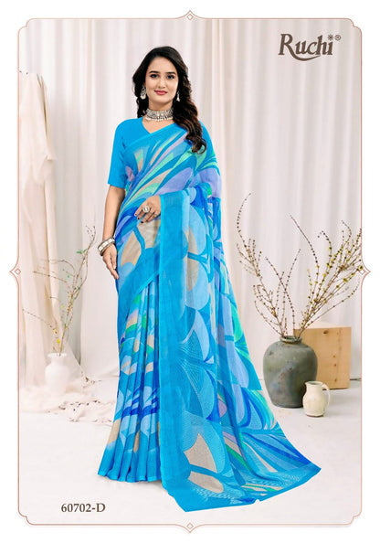 Star Chiffon 222 Ruchi Chiffon Sarees Wholesale Rate