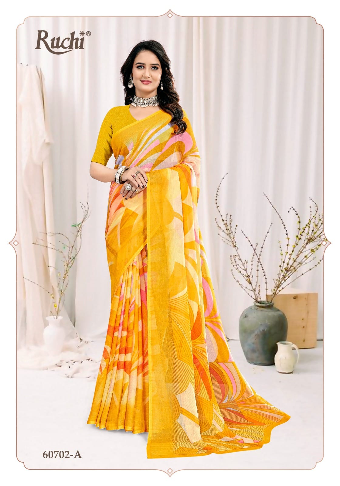 Star Chiffon 222 Ruchi Chiffon Sarees Wholesale Rate