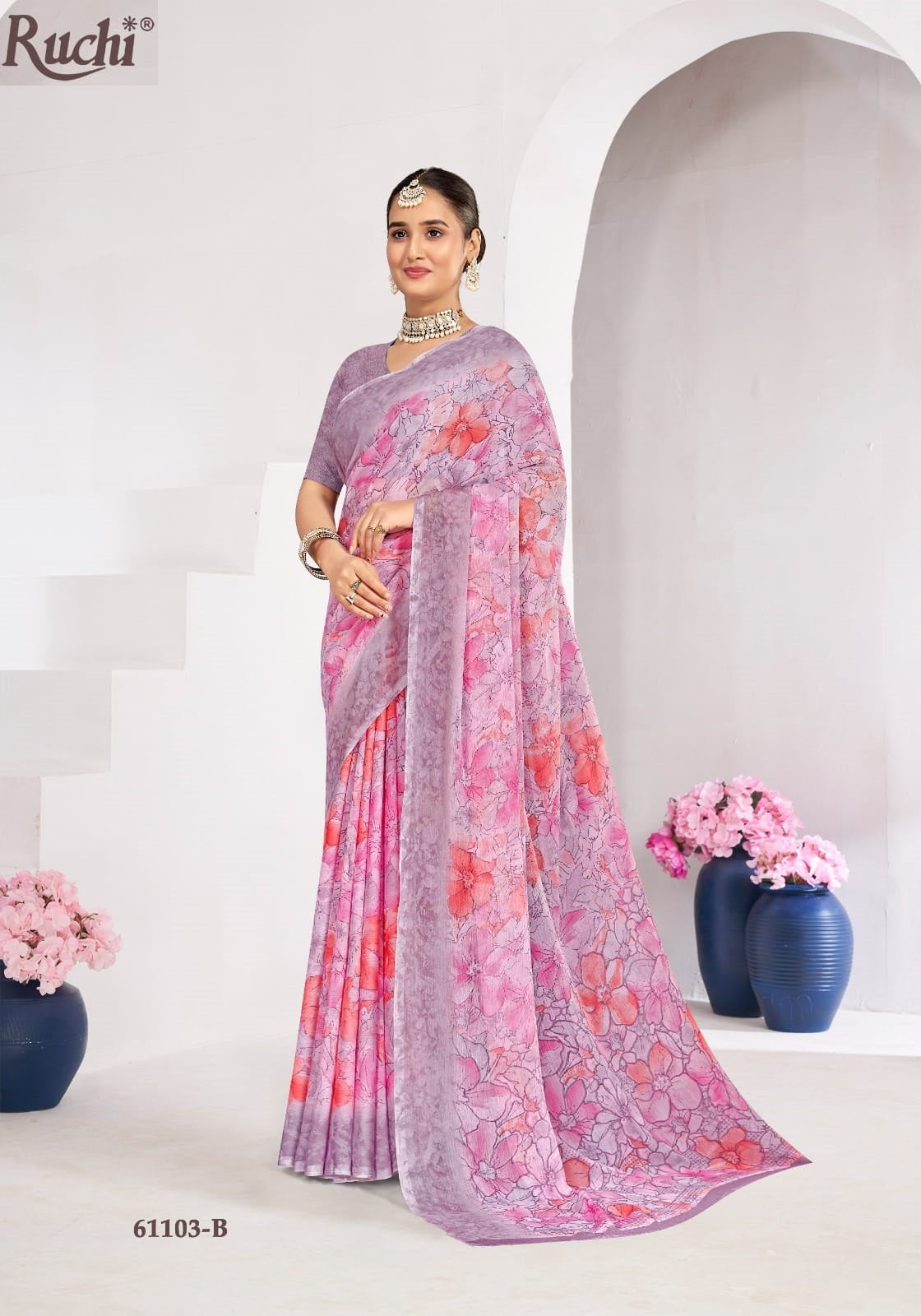 Star Chiffon 224 Ruchi Chiffon Sarees Manufacturer India