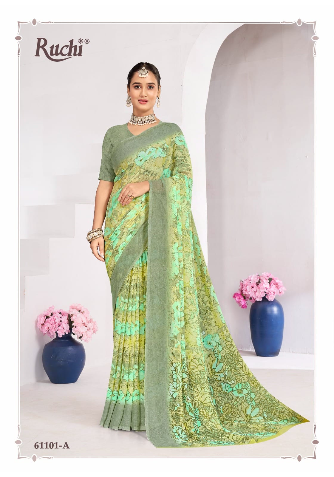 Star Chiffon 224 Ruchi Chiffon Sarees Manufacturer India