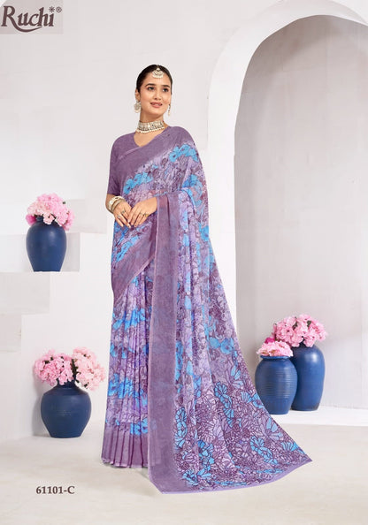 Star Chiffon 224 Ruchi Chiffon Sarees Manufacturer India