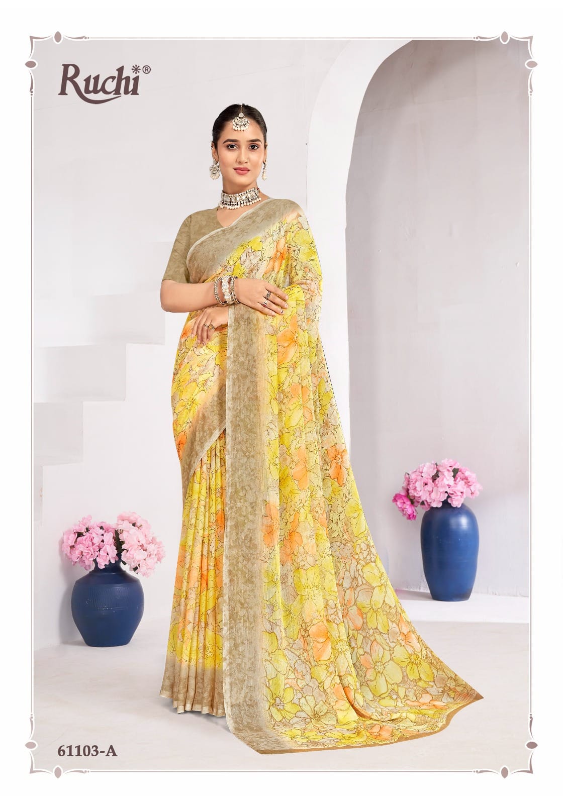 Star Chiffon 224 Ruchi Chiffon Sarees Manufacturer India