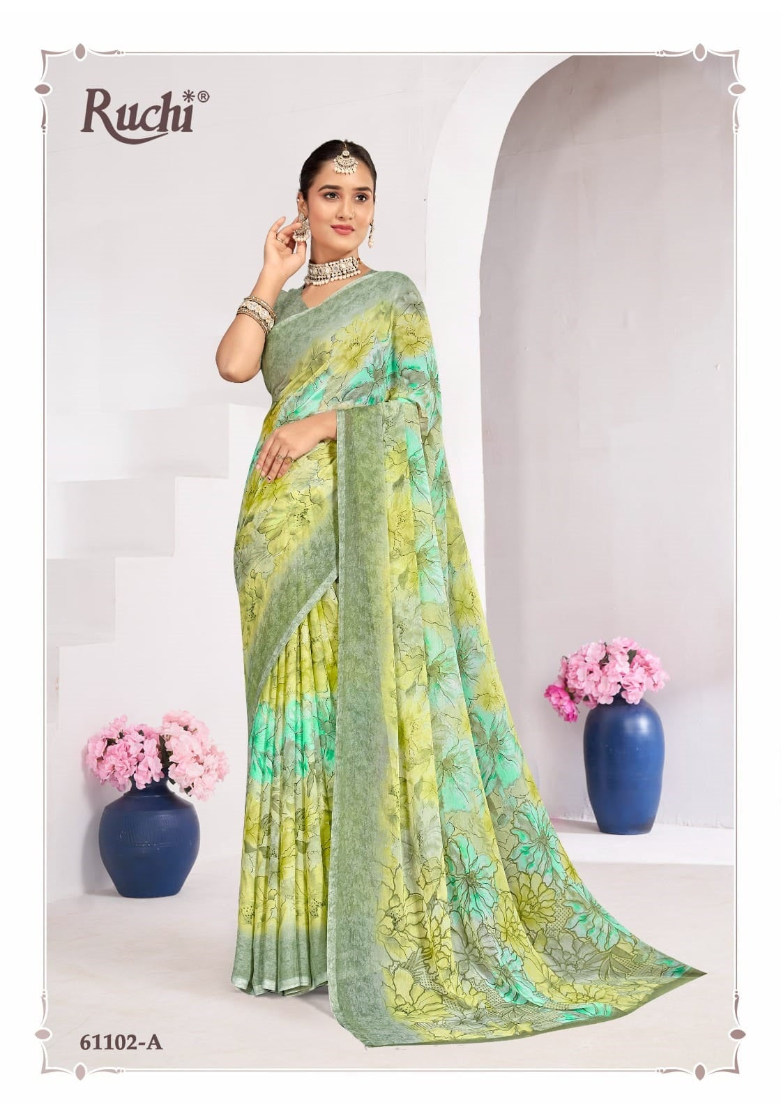 Star Chiffon 224 Ruchi Chiffon Sarees Manufacturer India