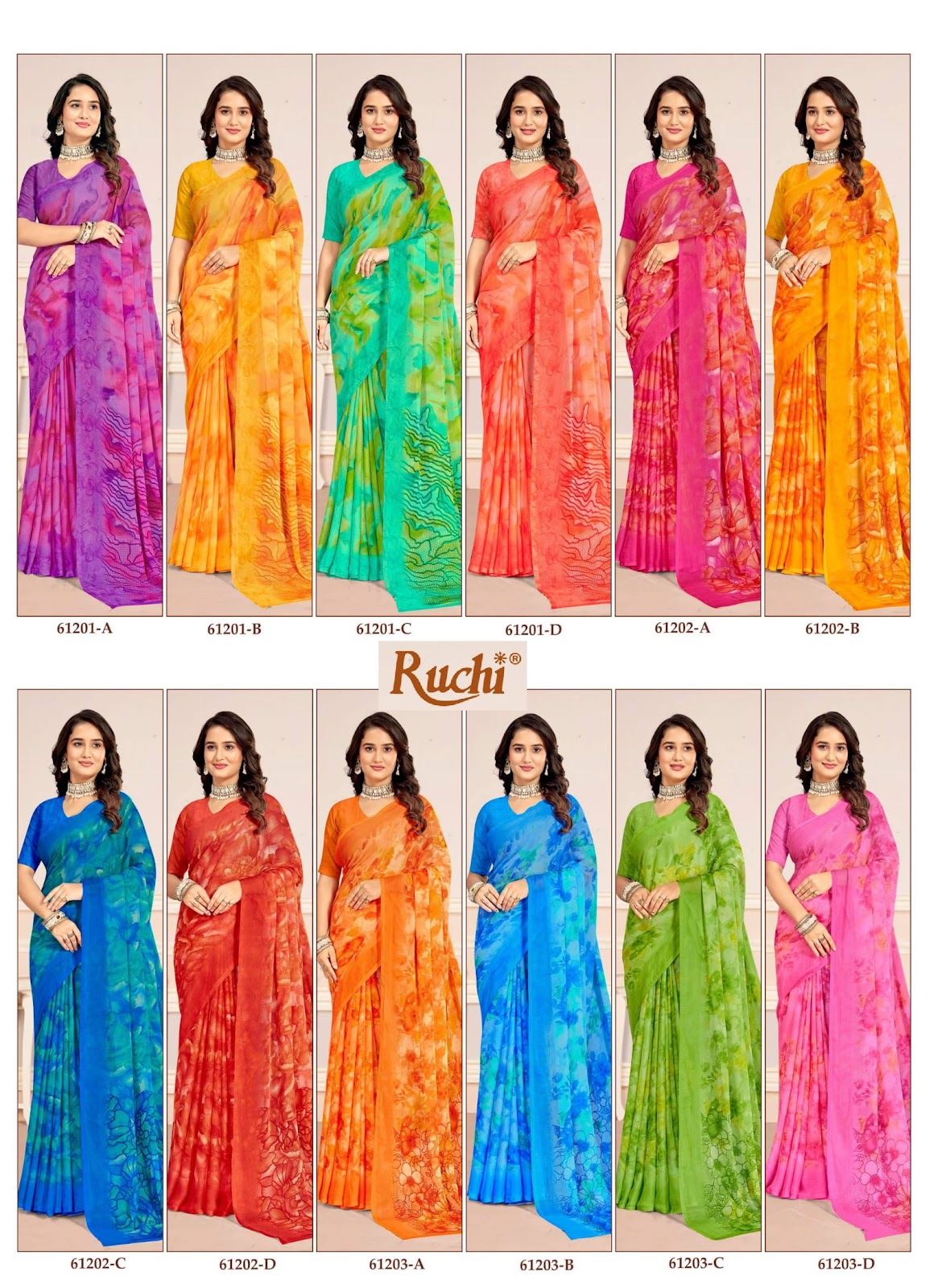 Star Chiffon 225 Ruchi Sarees Exporter