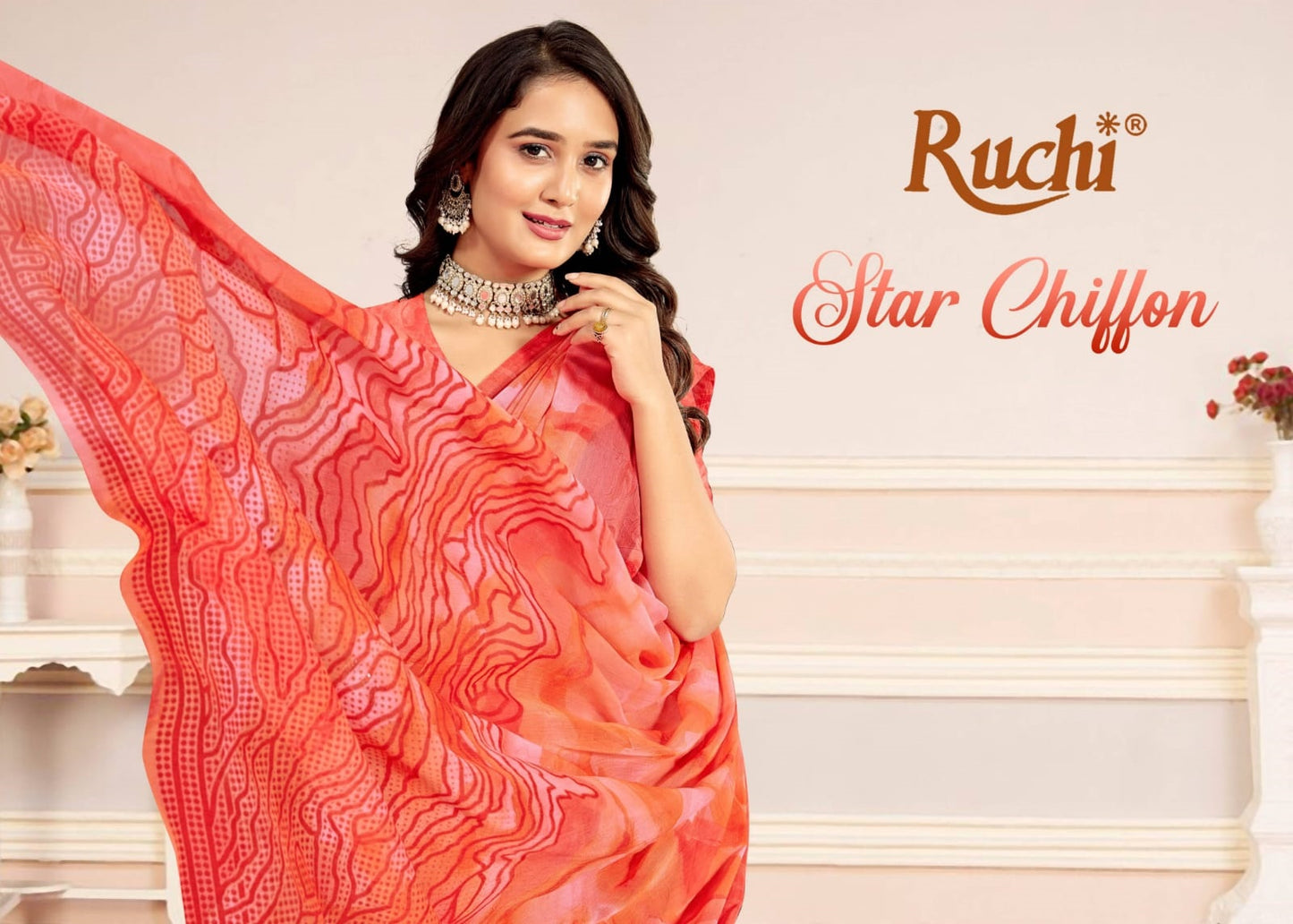 Star Chiffon 225 Ruchi Sarees Exporter