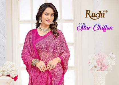 Star Chiffon 227 Ruchi Chiffon Sarees Exporter