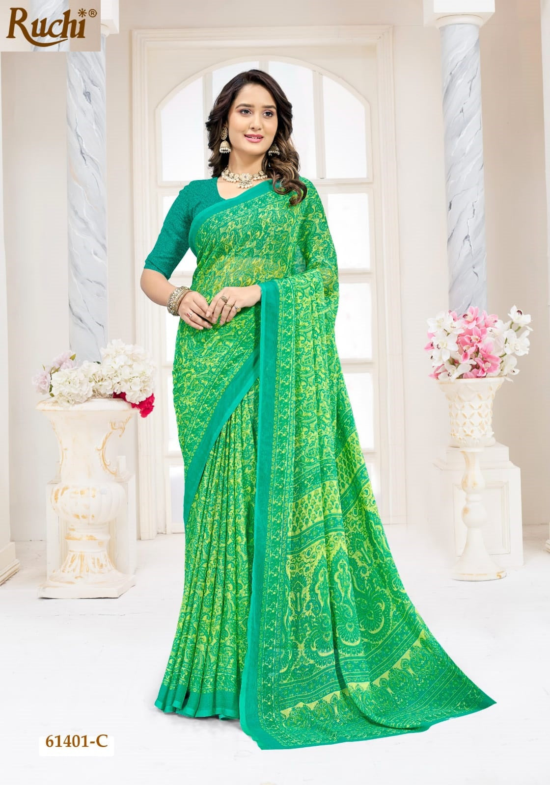 Star Chiffon 227 Ruchi Chiffon Sarees Exporter