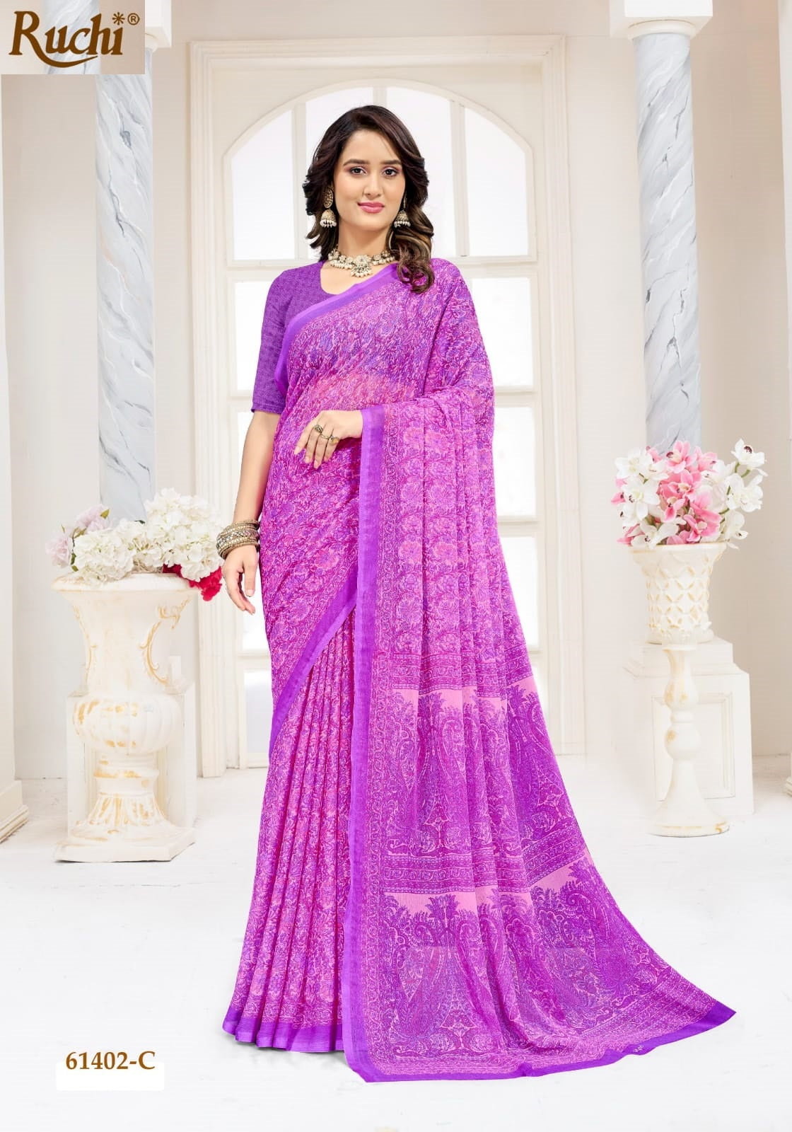 Star Chiffon 227 Ruchi Chiffon Sarees Exporter