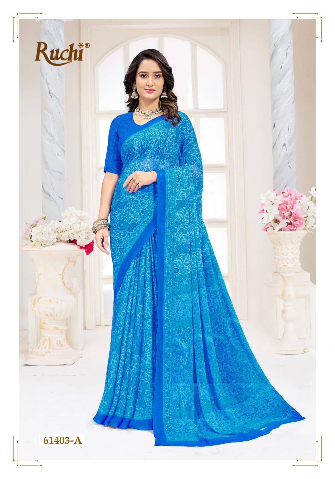 Star Chiffon 227 Ruchi Chiffon Sarees Exporter