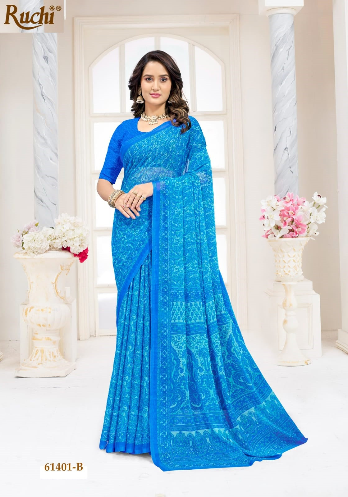 Star Chiffon 227 Ruchi Chiffon Sarees Exporter