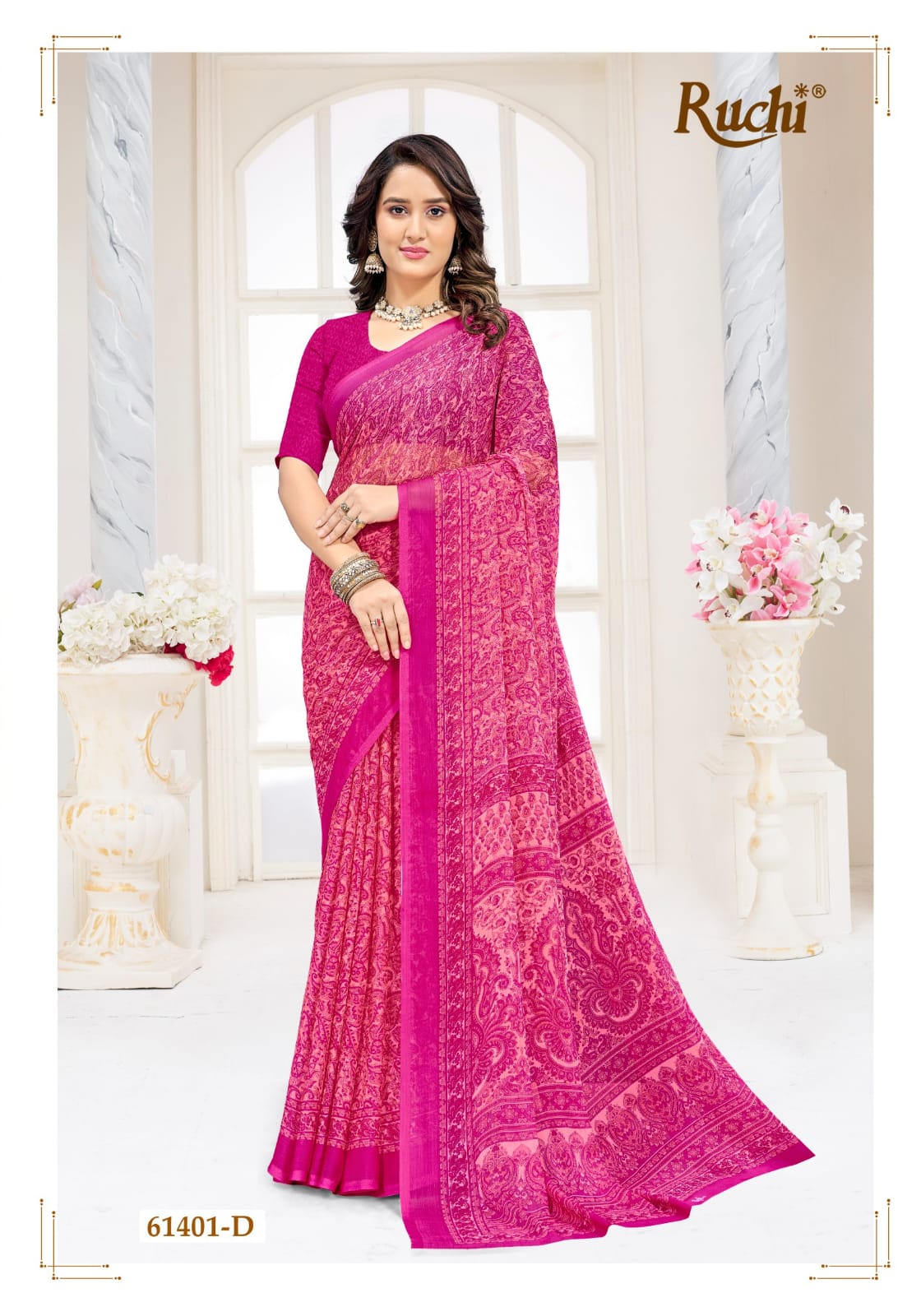 Star Chiffon 227 Ruchi Chiffon Sarees Exporter