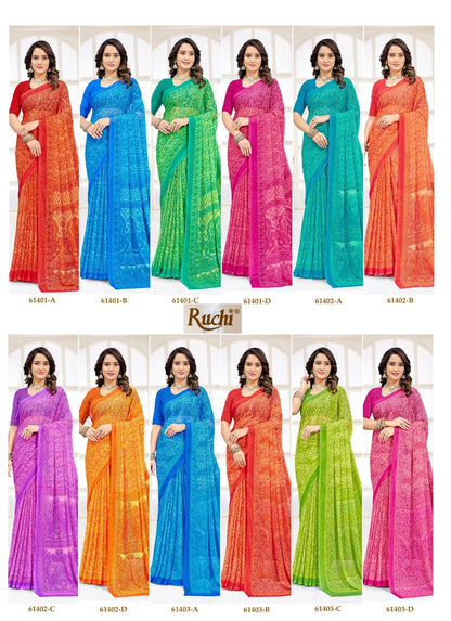 Star Chiffon 227 Ruchi Chiffon Sarees Exporter