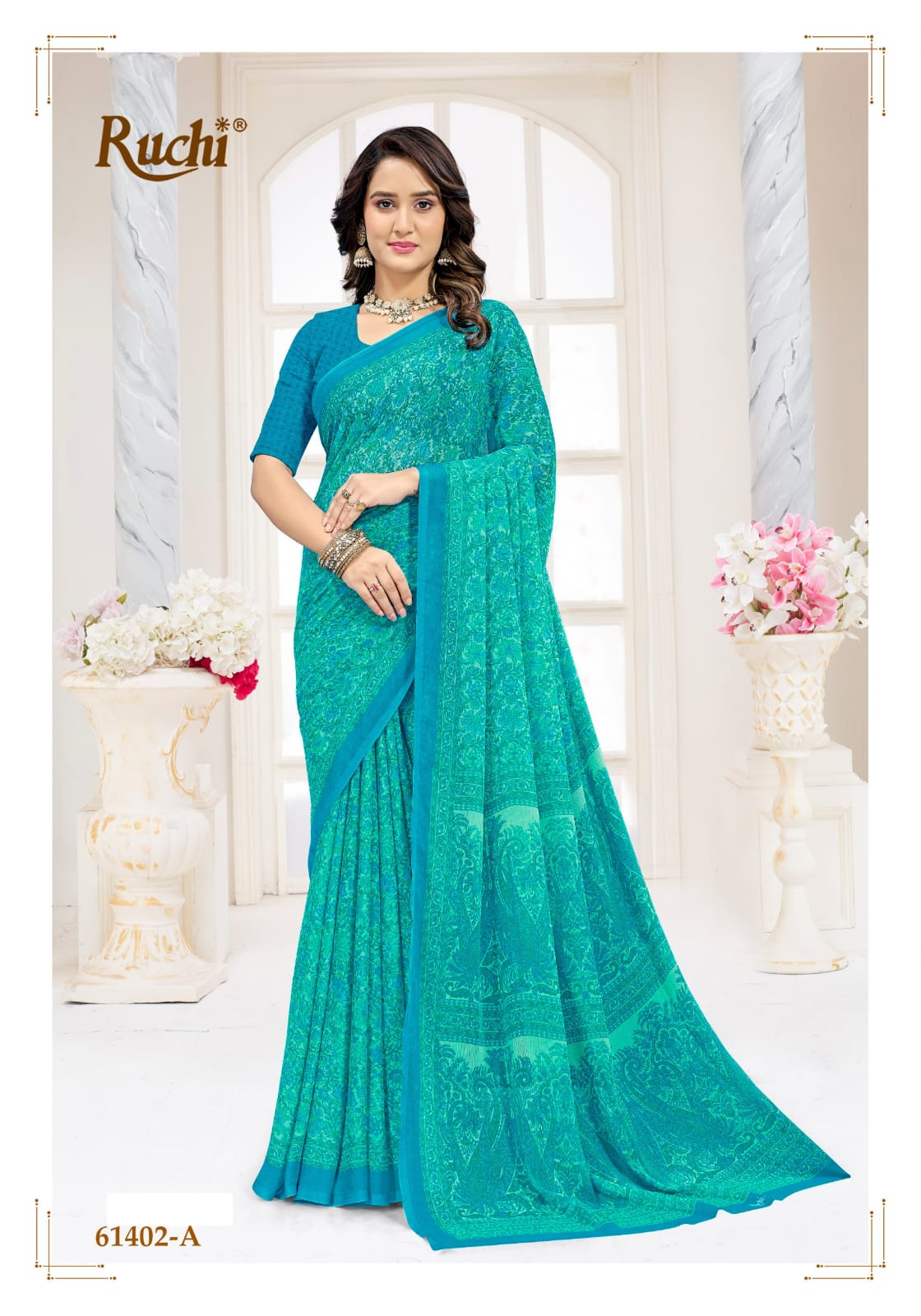 Star Chiffon 227 Ruchi Chiffon Sarees Exporter