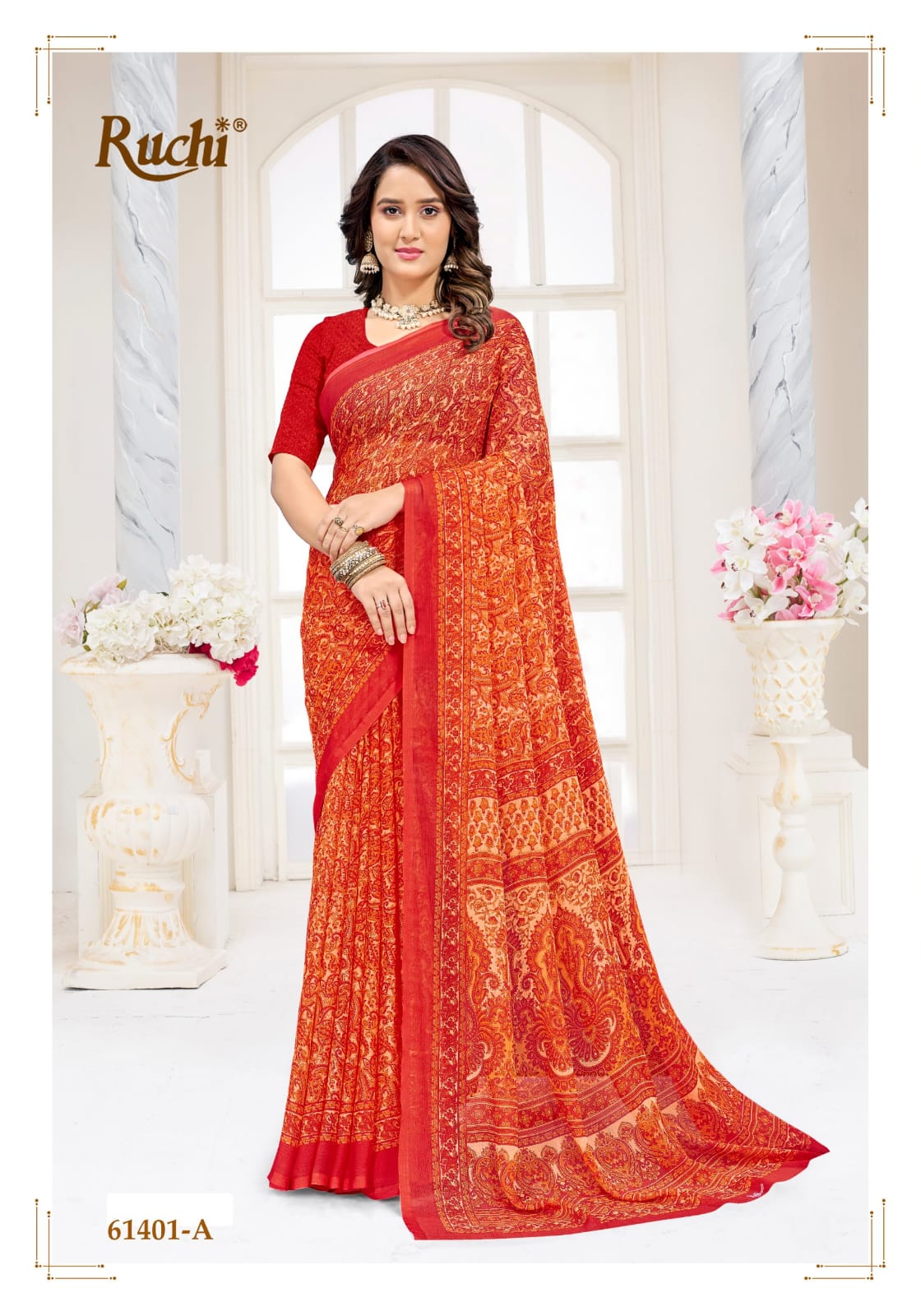 Star Chiffon 227 Ruchi Chiffon Sarees Exporter