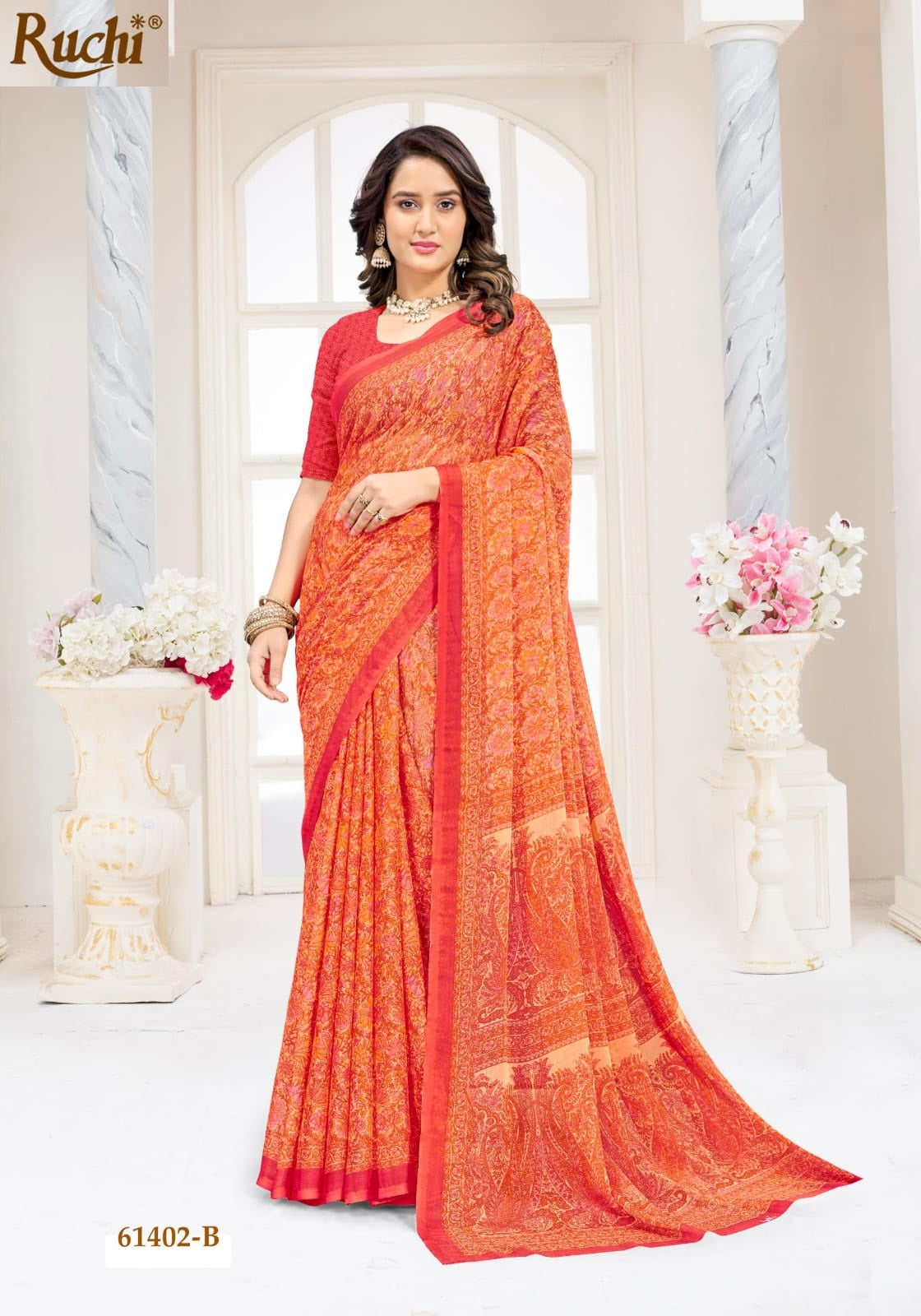 Star Chiffon 227 Ruchi Chiffon Sarees Exporter
