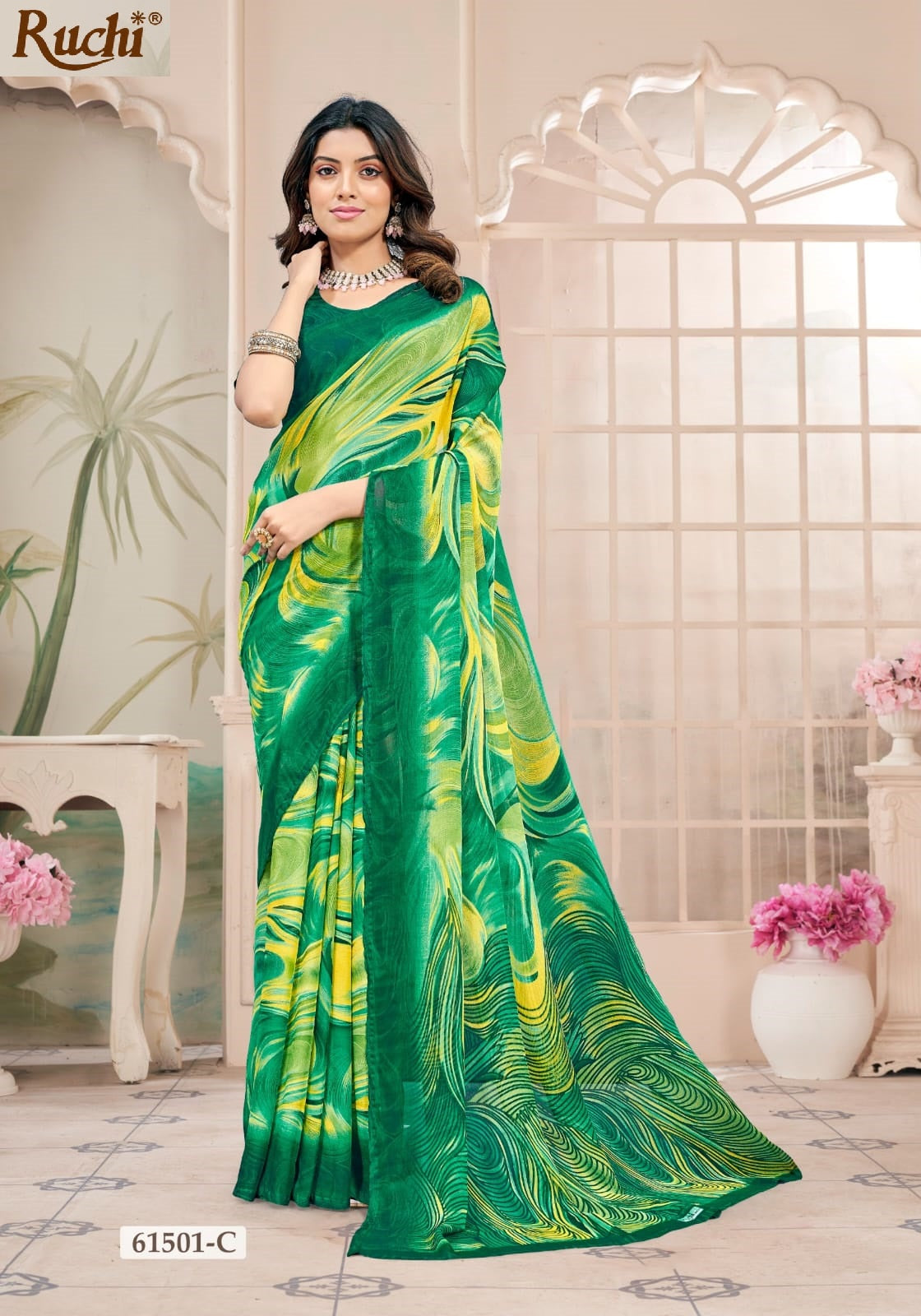 Star Chiffon 228 Ruchi Sarees Wholesaler India