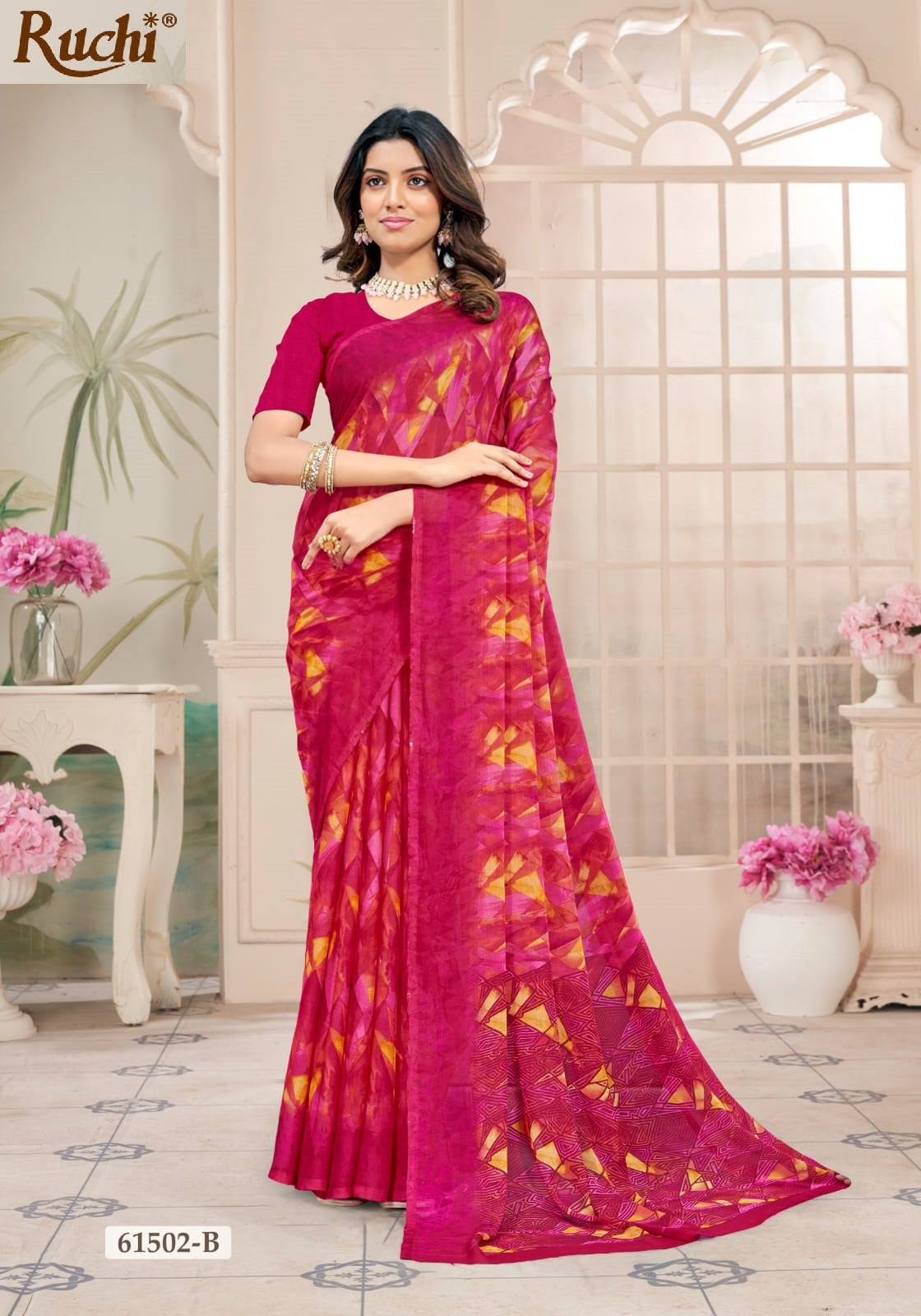 Star Chiffon 228 Ruchi Sarees Wholesaler India