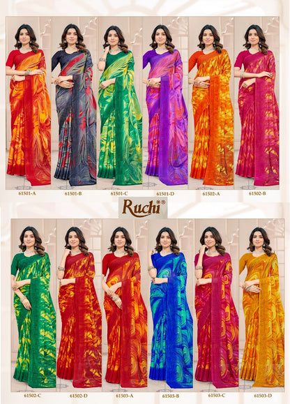 Star Chiffon 228 Ruchi Sarees Wholesaler India