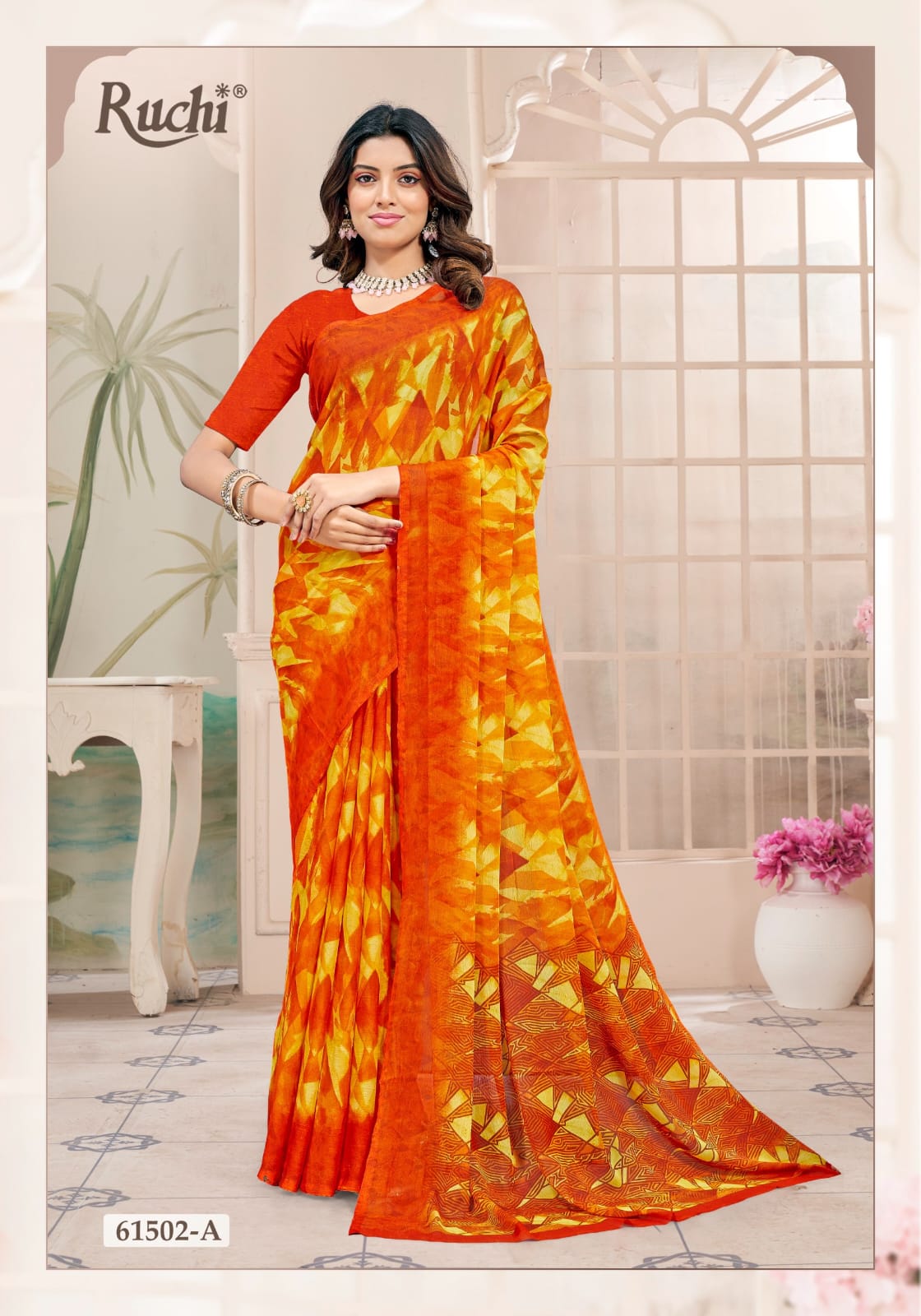 Star Chiffon 228 Ruchi Sarees Wholesaler India