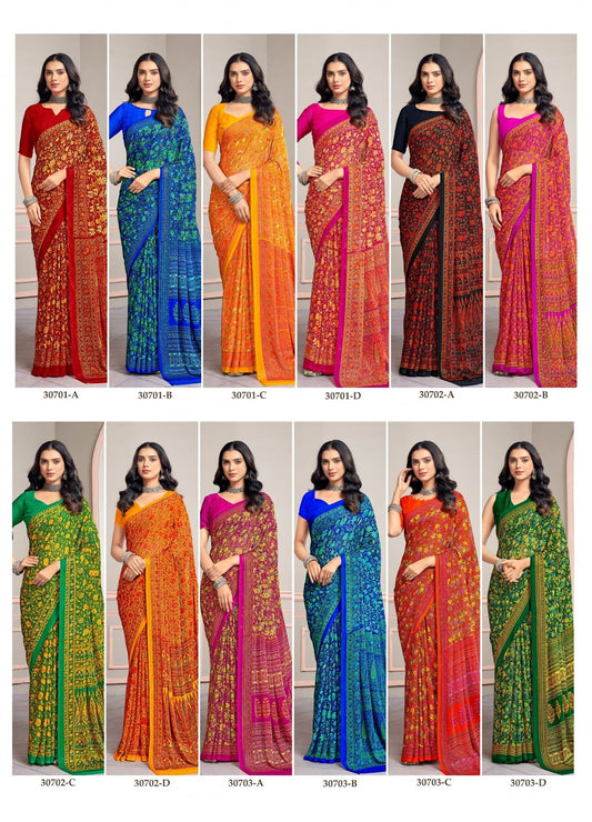 Star Chiffon 3070 Ruchi Sarees Manufacturer India