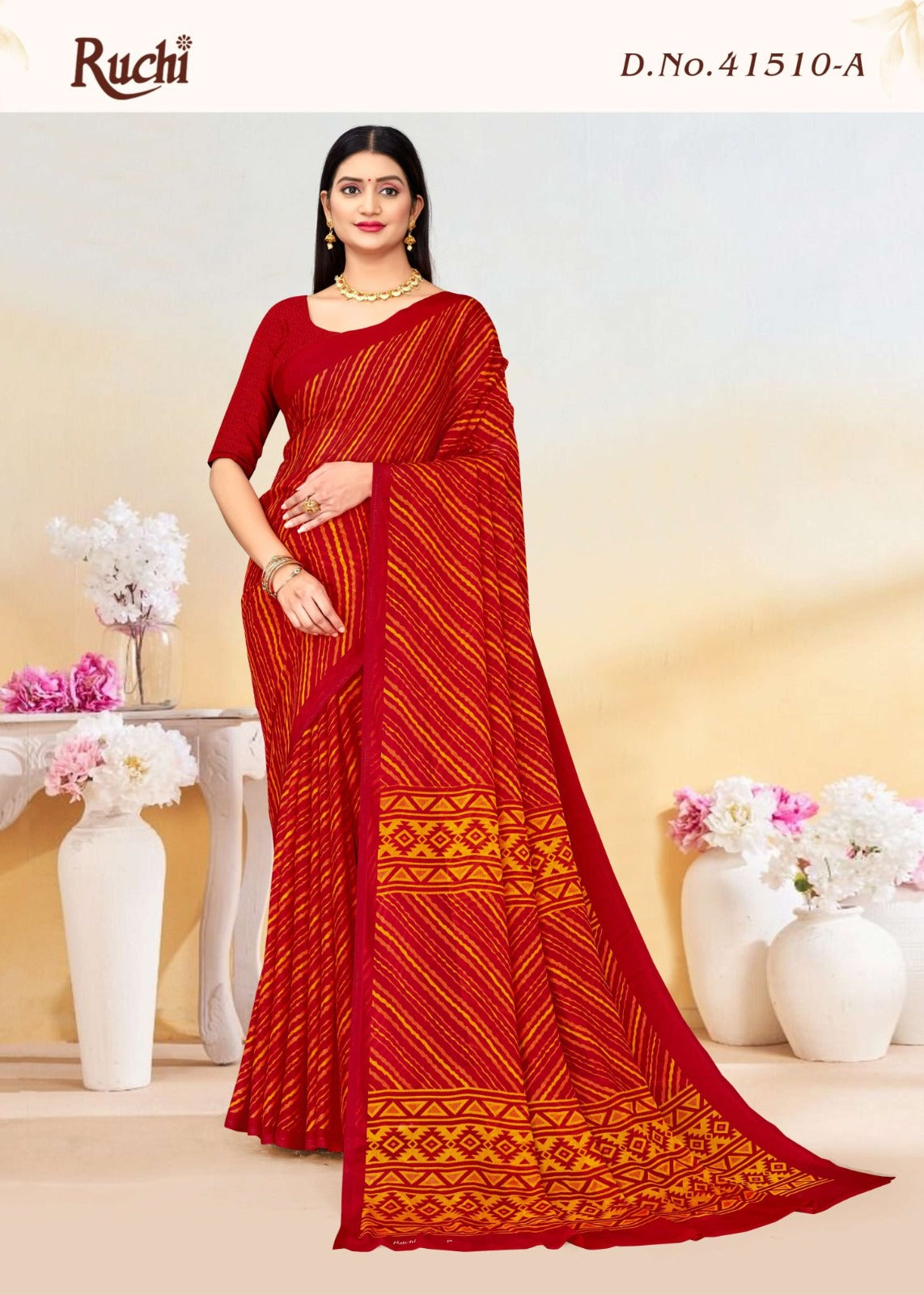 Star Chiffon Lehriya 10 Ruchi Sarees Supplier