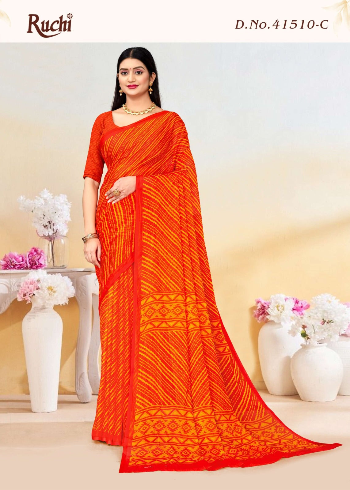 Star Chiffon Lehriya 10 Ruchi Sarees Supplier