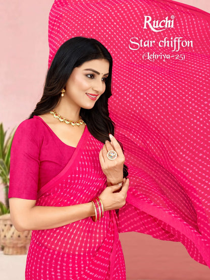 Star Chiffon Lehriya 25 Ruchi Sarees Manufacturer Ahmedabad