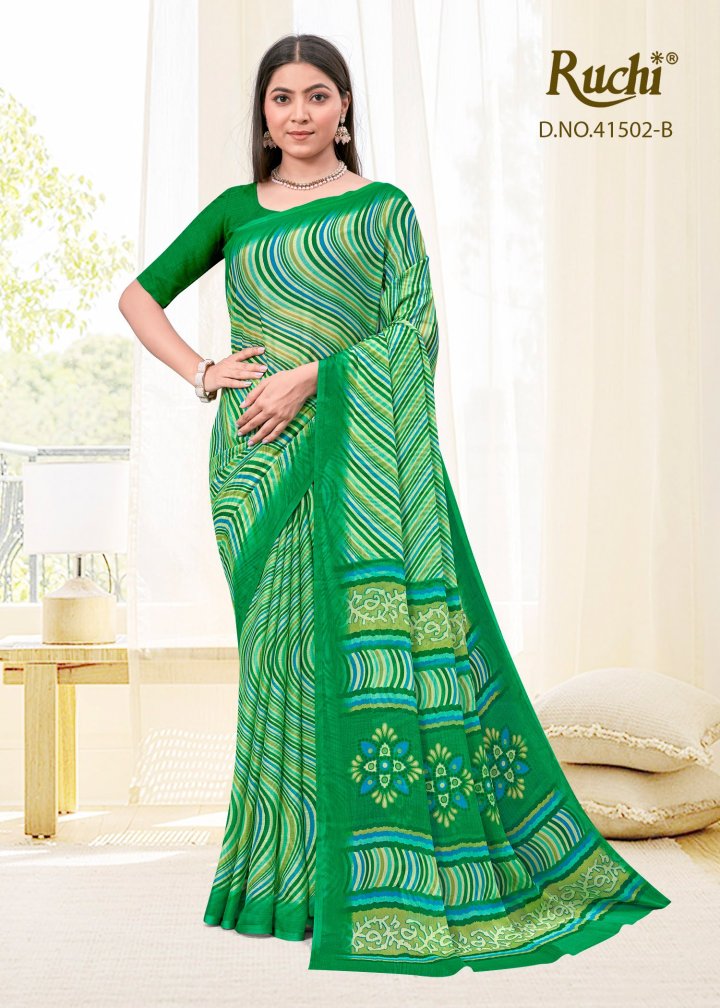 Star Chiffon Lehriya 2 Ruchi Chiffon Sarees Wholesaler India