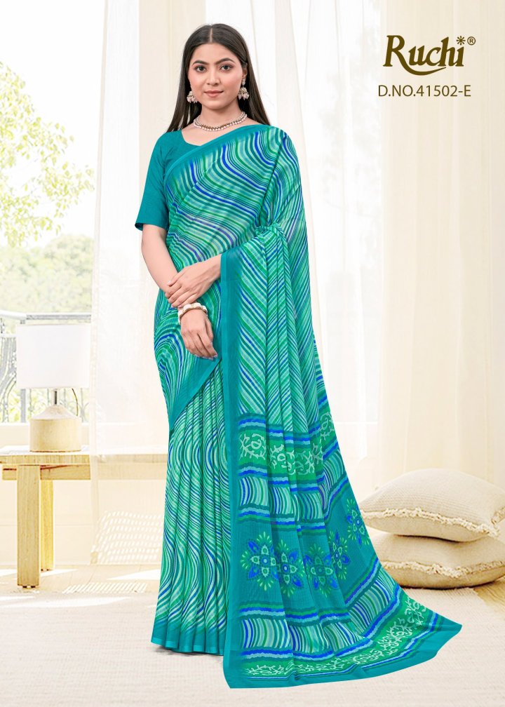 Star Chiffon Lehriya 2 Ruchi Chiffon Sarees Wholesaler India