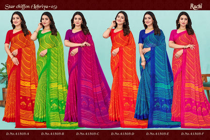 Star Chiffon Lehriya 5 Ruchi Sarees Manufacturer India