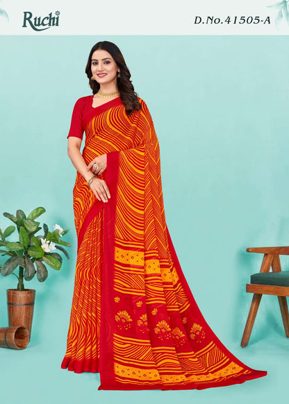 Star Chiffon Lehriya 5 Ruchi Sarees Manufacturer India