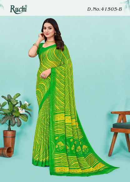 Star Chiffon Lehriya 5 Ruchi Sarees Manufacturer India