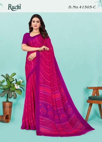 Star Chiffon Lehriya 5 Ruchi Sarees Manufacturer India