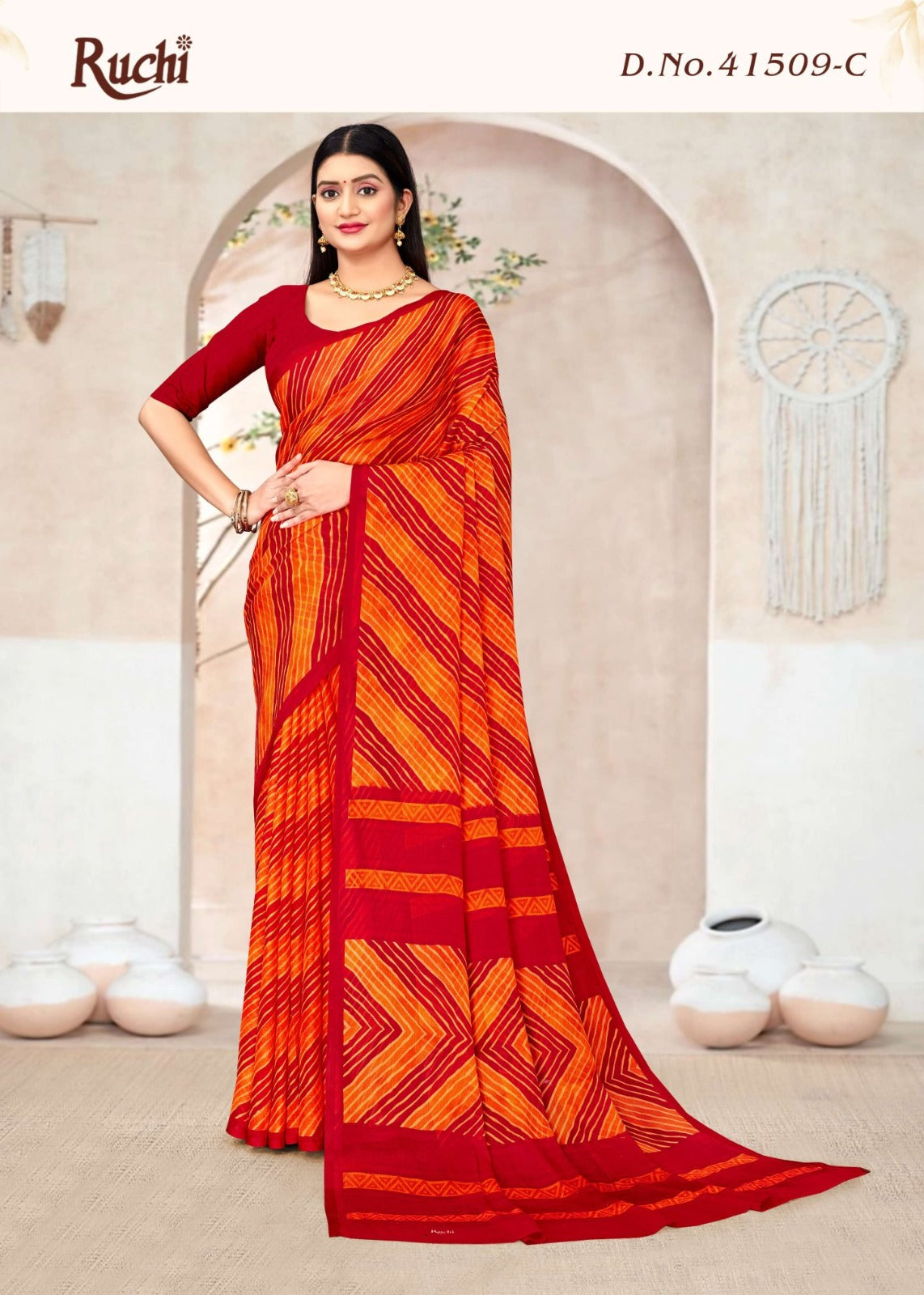 Star Chiffon Lehriya 9 Ruchi Sarees Manufacturer