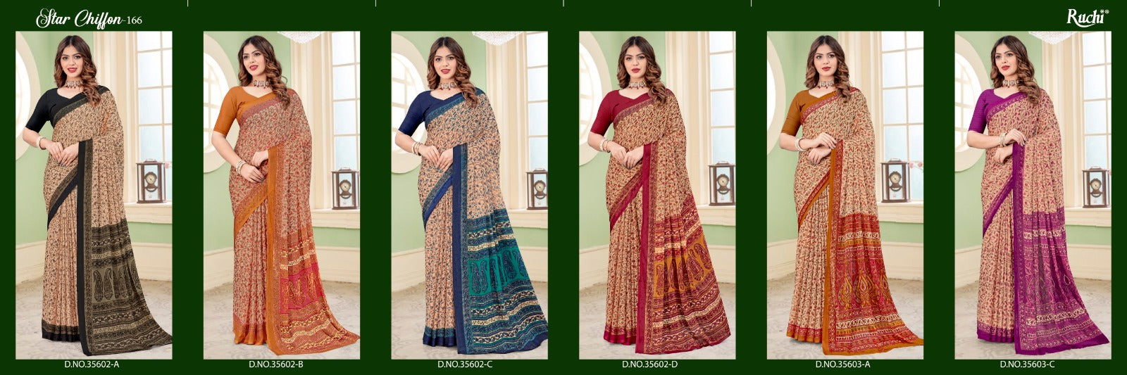Star Chiffon Vol 166 Ruchi Sarees Manufacturer Ahmedabad