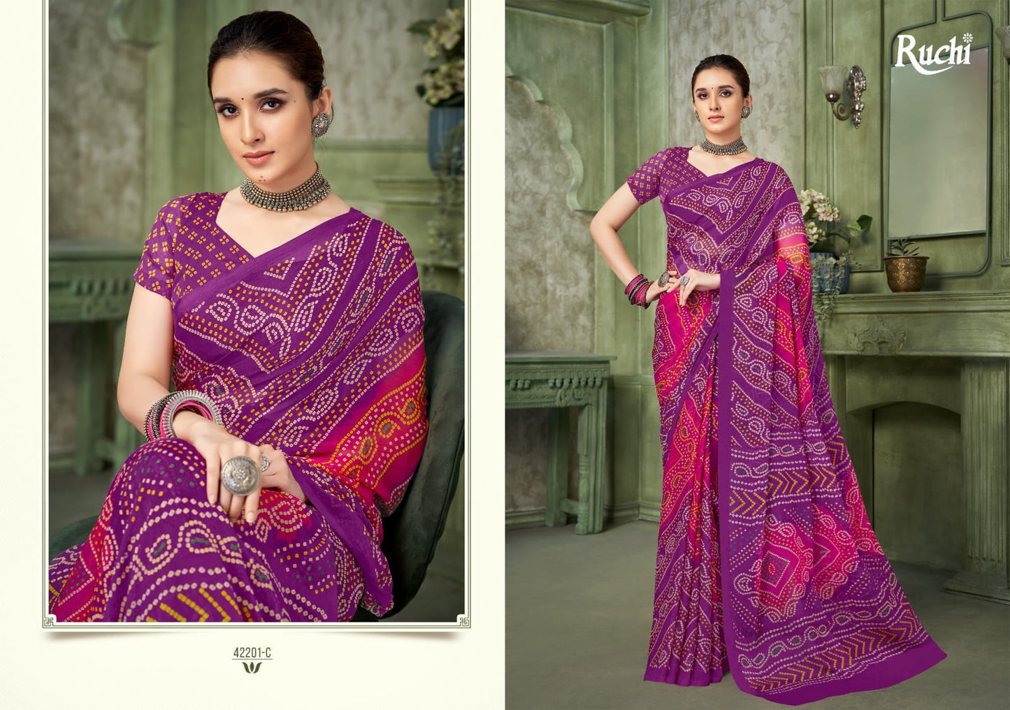 Star Chiffon Vol 193 Ruchi Chiffon Sarees Wholesale