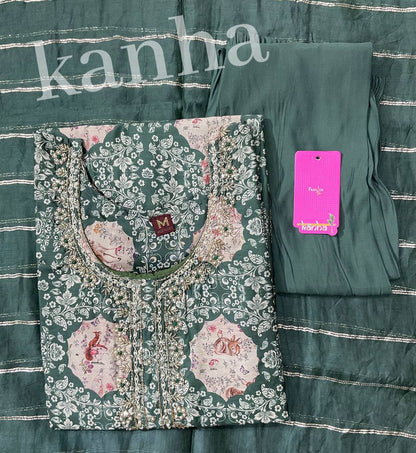 Star Kanha Chanderi Readymade Pant Style Suits Manufacturer India