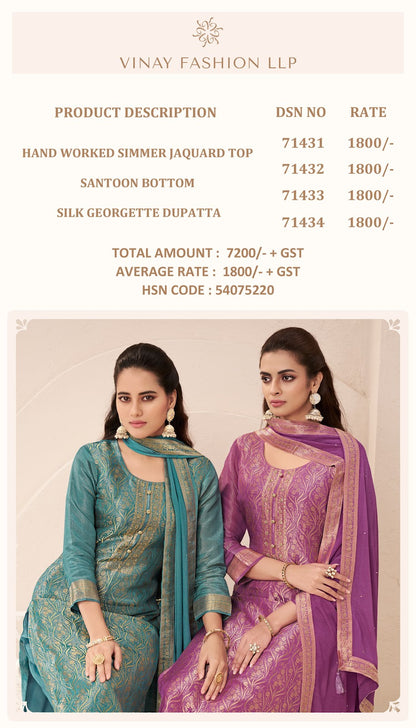Star Kuleesh Vinay Fashion Llp Simmer Pant Style Suits Exporter India