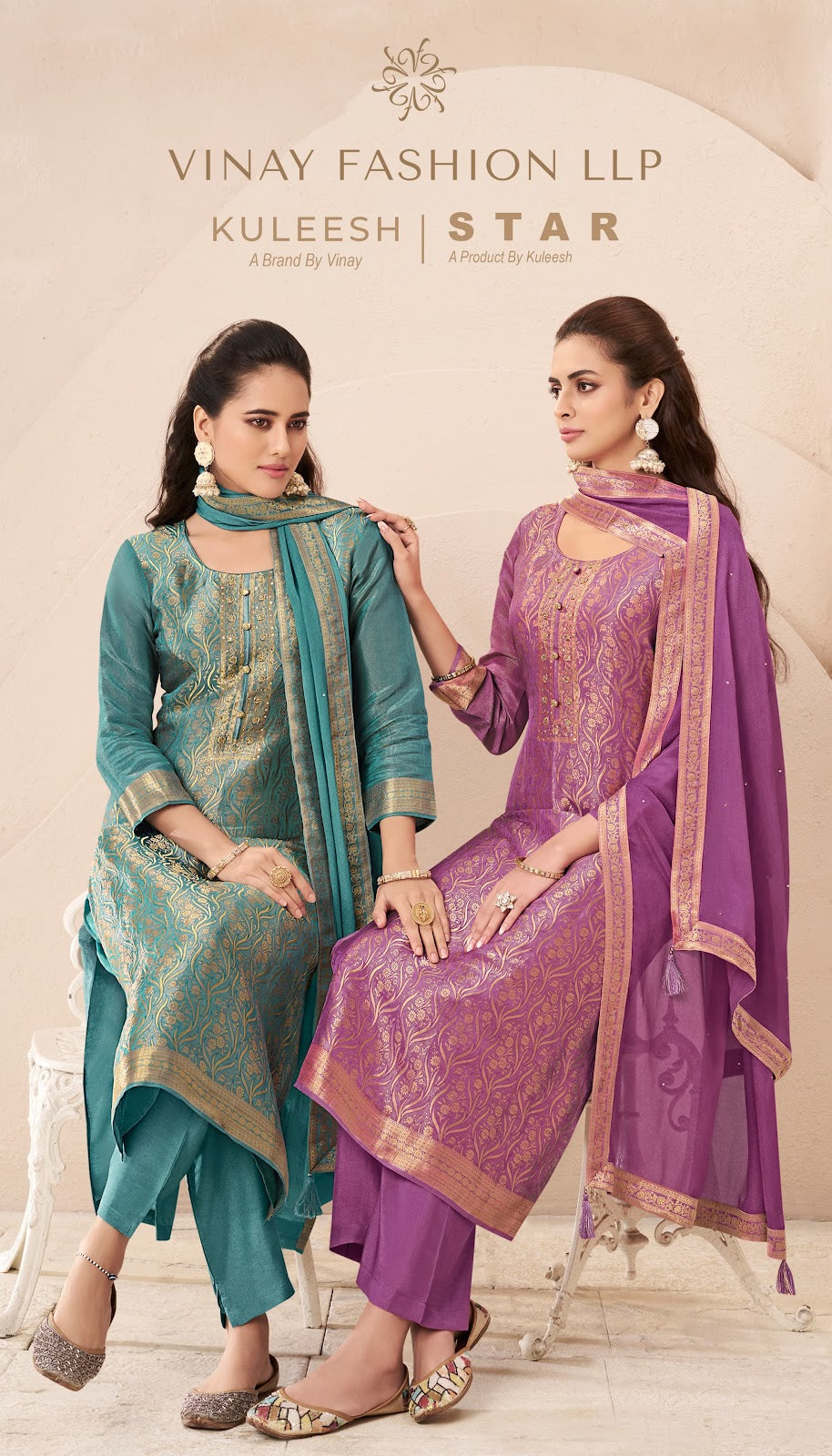 Star Kuleesh Vinay Fashion Llp Simmer Pant Style Suits Exporter India