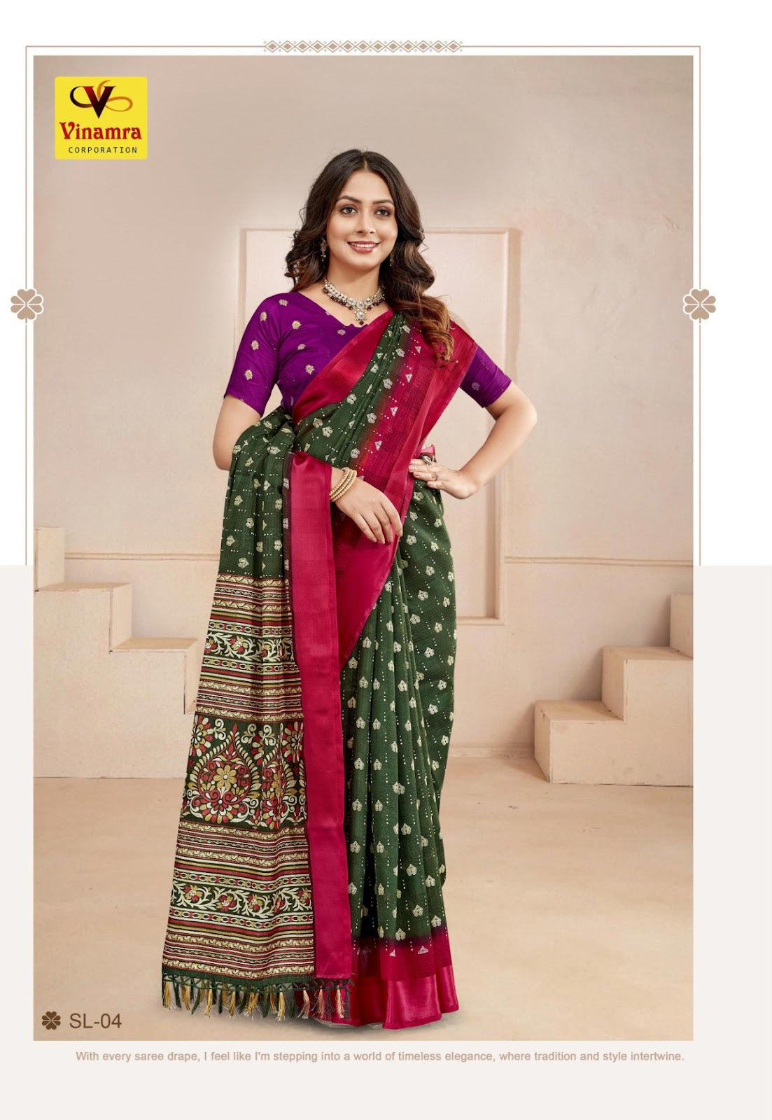 Star Living Vinamra Cotton Silk Sarees Supplier