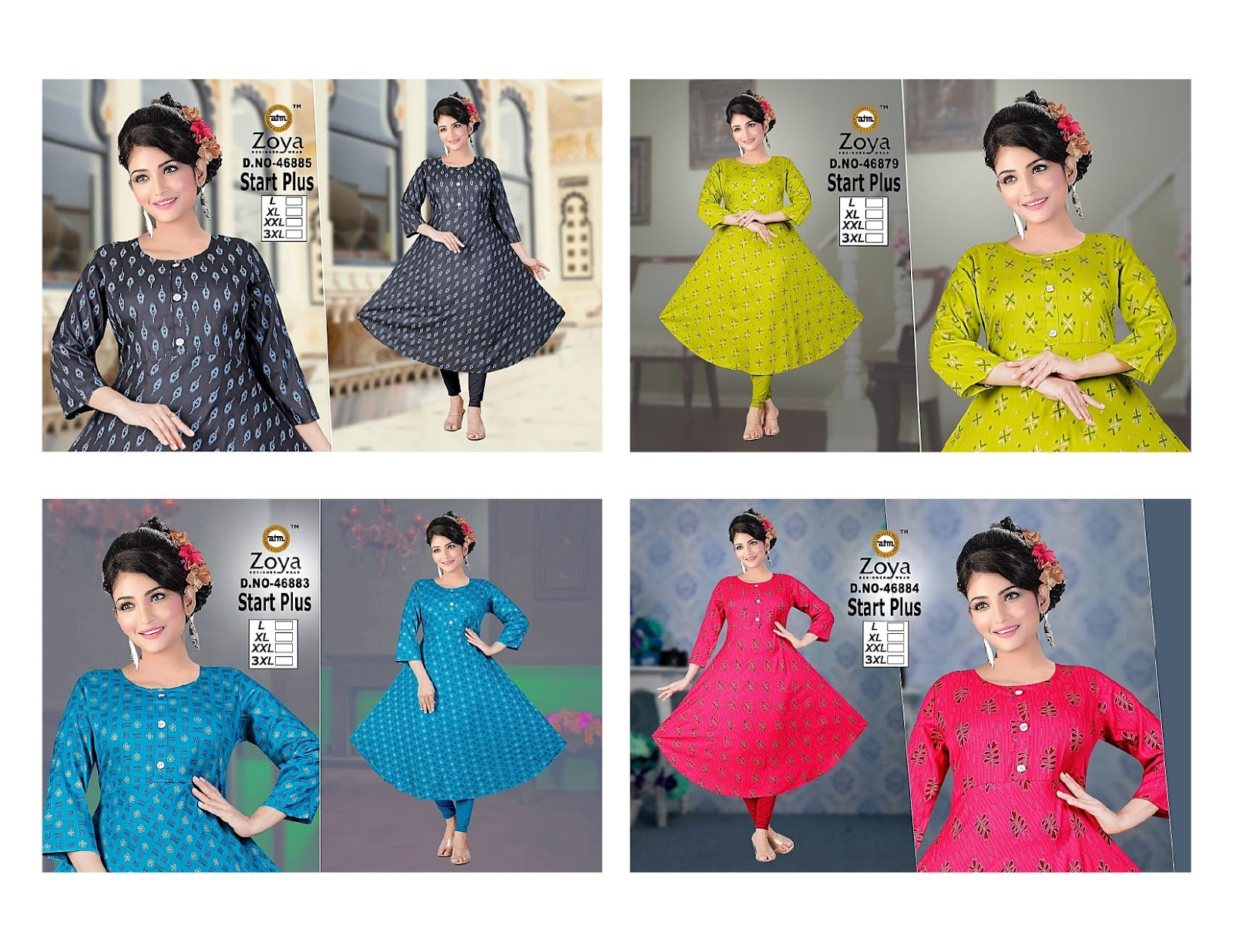 Star Plus Zoya Rayon Anarkali Kurtis Supplier India