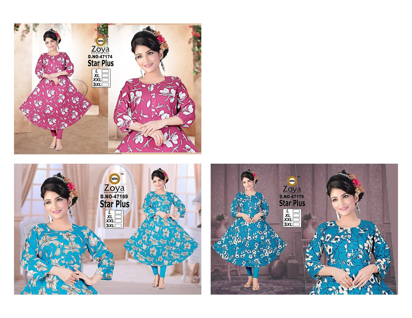 Star Plus Zoya Rayon Anarkali Kurtis Wholesaler Ahmedabad