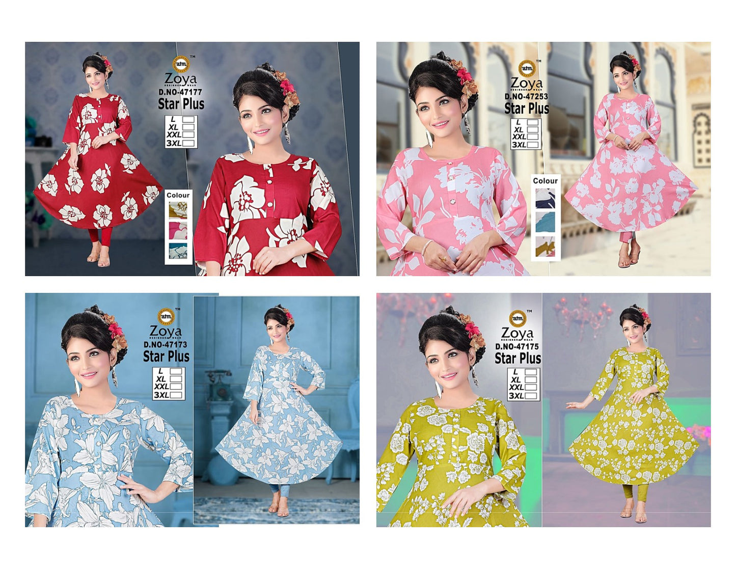 Star Plus Zoya Rayon Anarkali Kurtis Wholesaler Ahmedabad