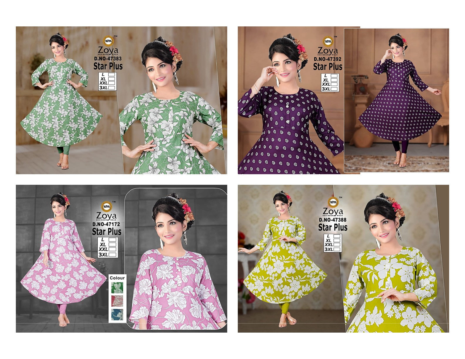 Star Plus Zoya Rayon Anarkali Kurtis Wholesaler Ahmedabad