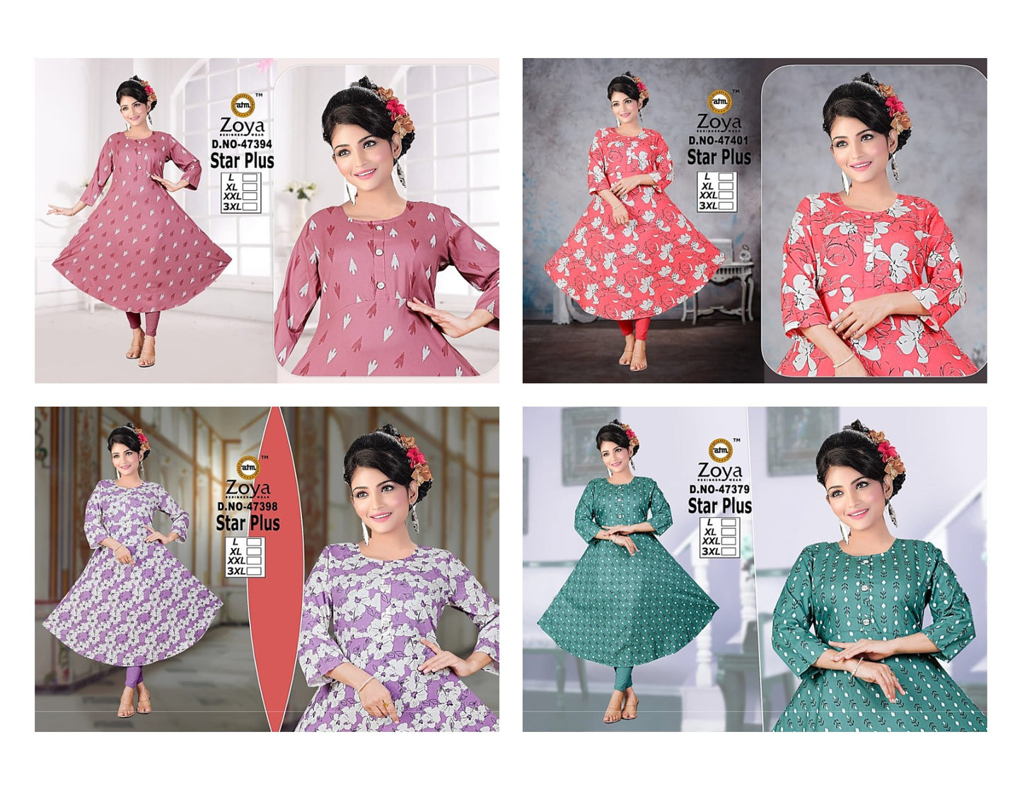 Star Plus Zoya Rayon Anarkali Kurtis Wholesaler Ahmedabad