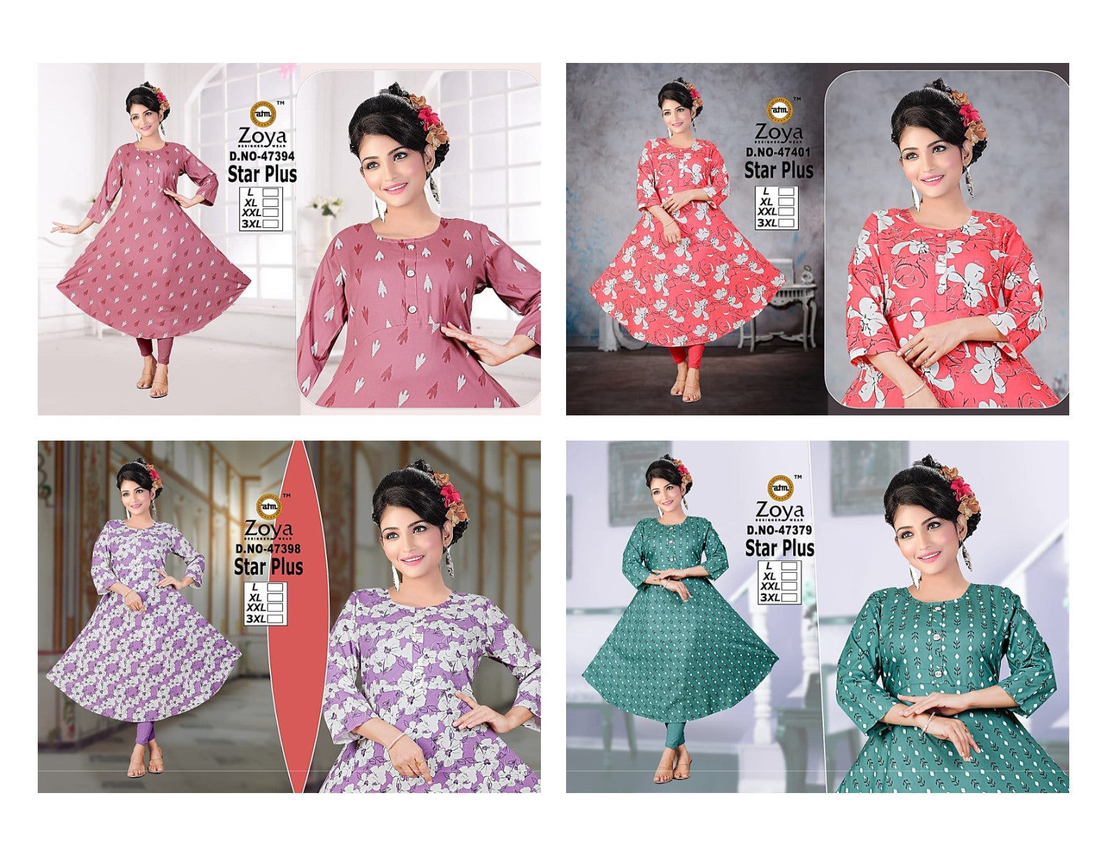 Star Plus Zoya Rayon Anarkali Kurtis Wholesaler Ahmedabad