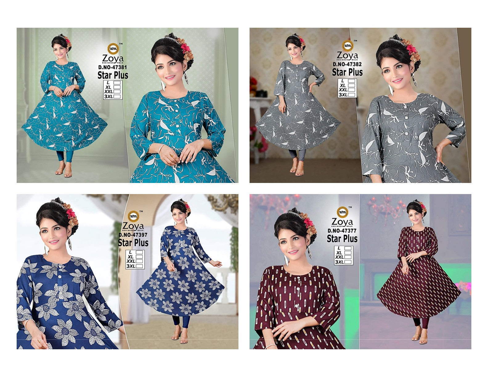 Star Plus Zoya Rayon Anarkali Kurtis Wholesaler Ahmedabad
