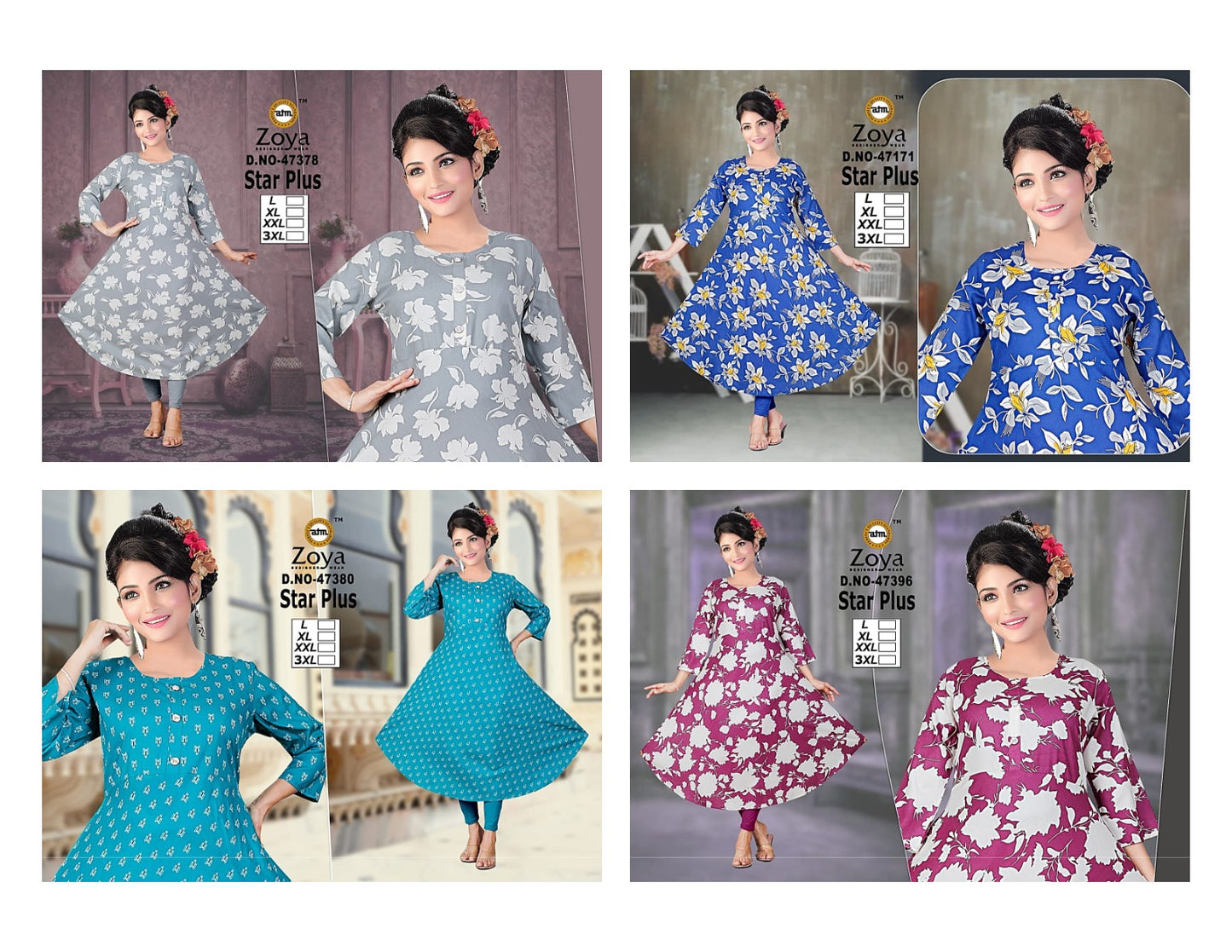 Star Plus Zoya Rayon Anarkali Kurtis Wholesaler Ahmedabad