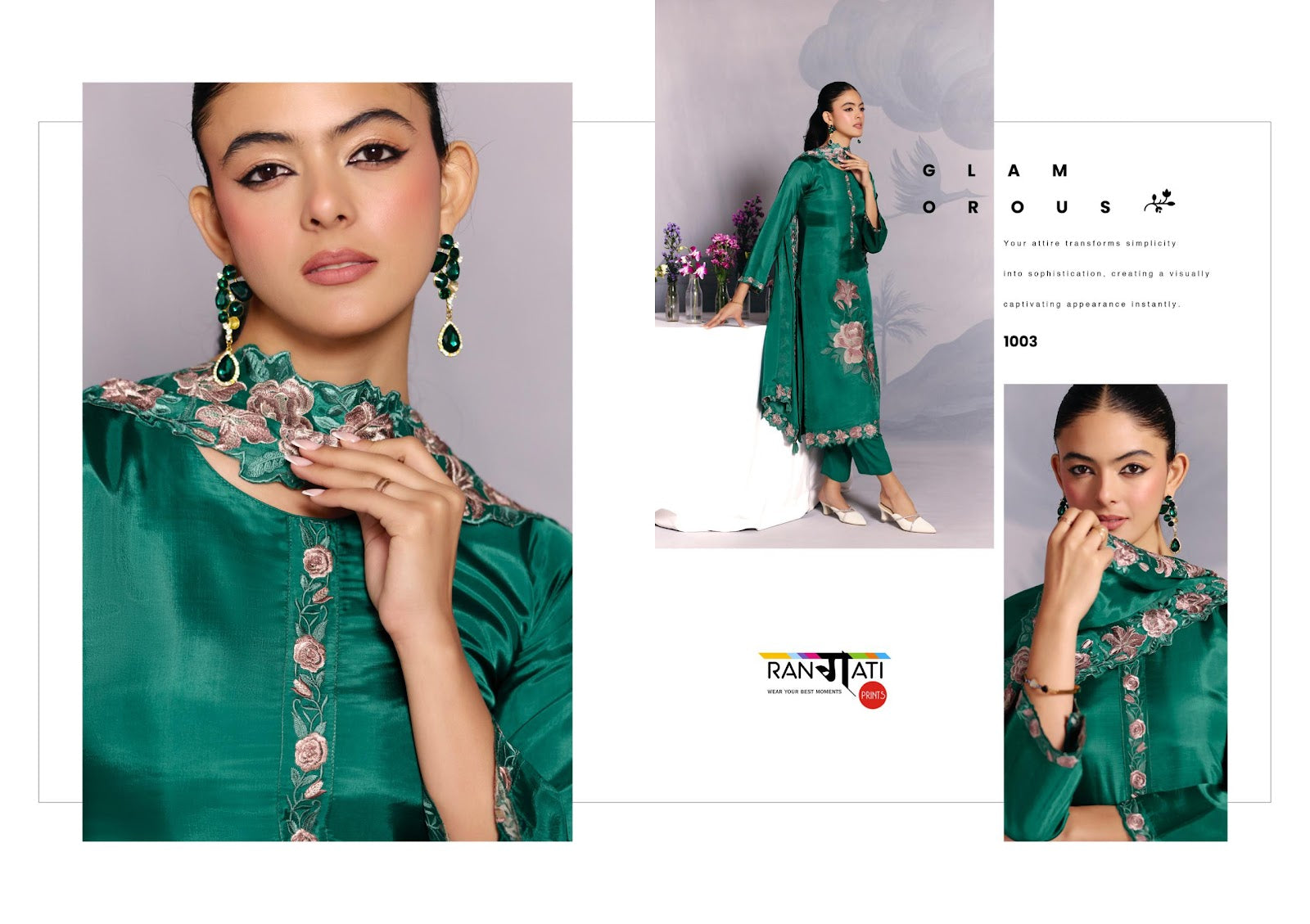 Star Rangati Prints Pure Silk Pant Style Suits Wholesaler